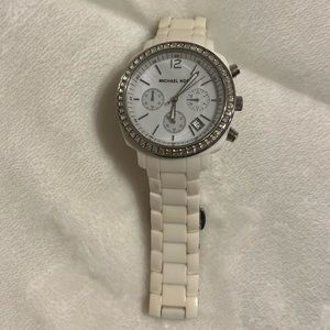 Michael Kors white studded watch